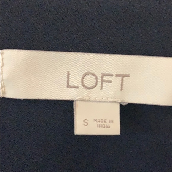 LOFT Navy Ruffle Blouse - Picture 4 of 4